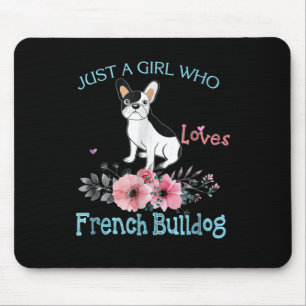 Dog Gift Loves French Bulldog Mouse Pad