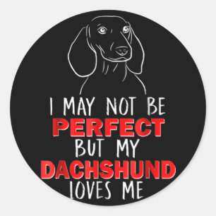 Dog Gift My Dachshund Loves Me Classic Round Sticker