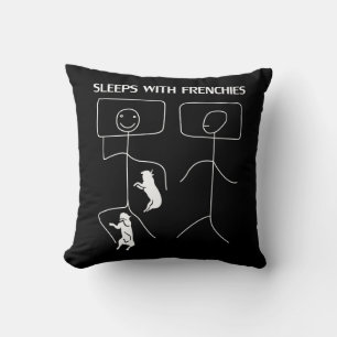 Dog Gift Sleeps With Frenchies Cushion