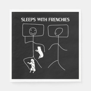 Dog Gift Sleeps With Frenchies Napkin