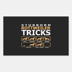 dog gift stubborn rottweiler tricks rectangular sticker