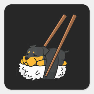 Dog gift Sushi dog <3 Square Sticker