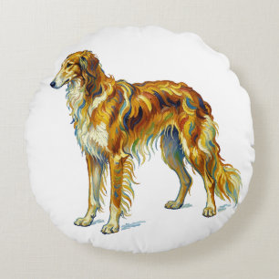 Dog Gift Vibrant Colorful Saluki Dog Design Round Cushion