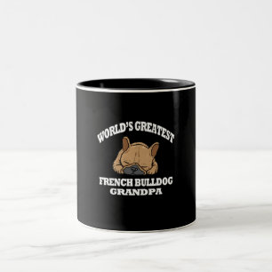 Dog Gift World's Greatest French Bulldog Grandpa Two-Tone Coffee Mug