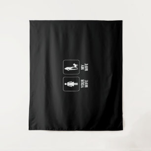 Dog Gift   Your Wife - My Wife French Bulldog Tapestry