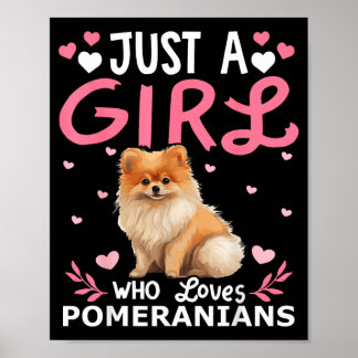 Dog Girls Women A Girl Who Loves Pomvibesnians Poster