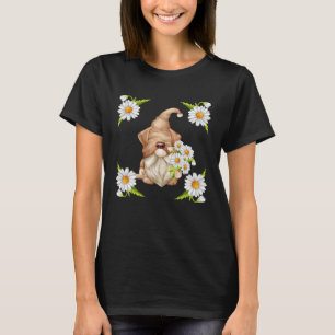 Dog Gnome For Labrador Mum Cute Spring Floral Dais T-Shirt