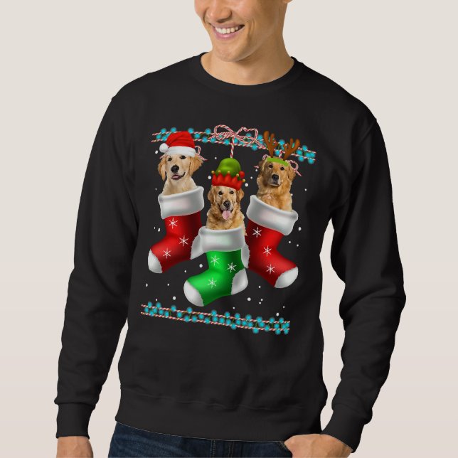Dog Golden Retriever Christmas Socks 372 Sweatshirt (Front)