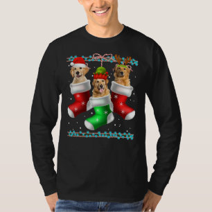 Dog Golden Retriever Christmas Socks 372 T-Shirt