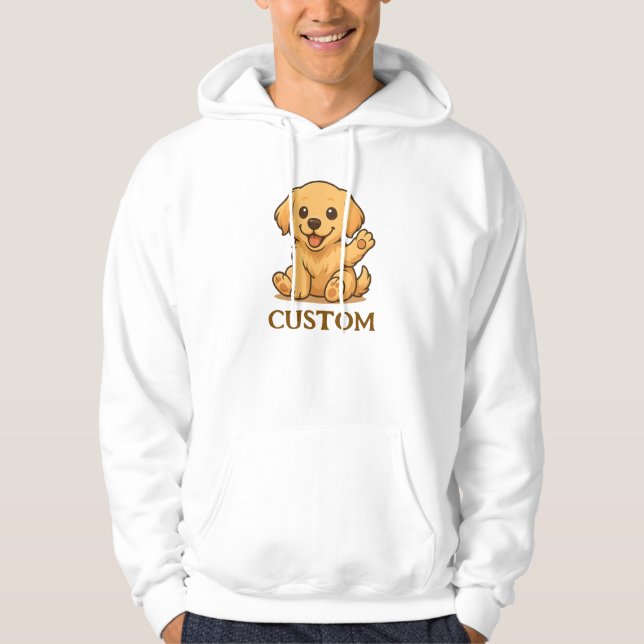 Dog Golden Retriever Custom Text Unisex Man/Woman Hoodie (Front)