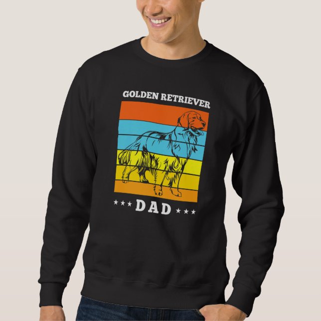Dog  Golden Retriever Dad Retro Sweatshirt (Front)