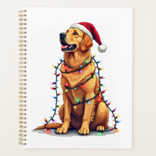 Dog Golden Retriever Santa Christmas Xmas Lights ( Planner