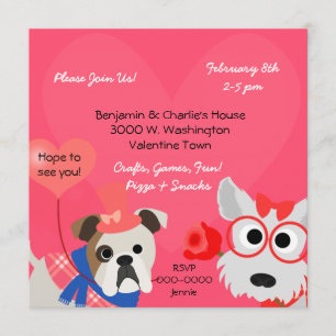 Dog-gone Fun Valentines Day Party Invitation