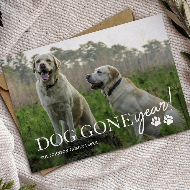 Dog Gone Year Family Photo Christmas Holiday Card (Creator Uploaded)