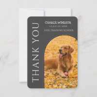 Dog Graduation Pet Photo Grey Thank You Card