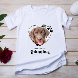 Dog GRANDMA Personalised Heart Dog Lover Pet Photo T-Shirt