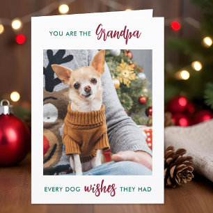 Dog Grandpa Custom Granddog Christmas Pet Photo Holiday Card