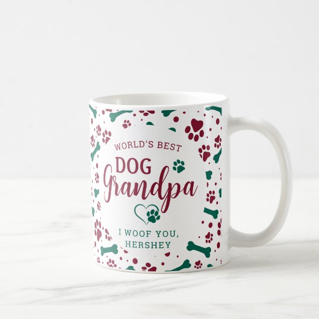 Dog Grandpa Granddog Custom Pet Photo Christmas Coffee Mug (Right)