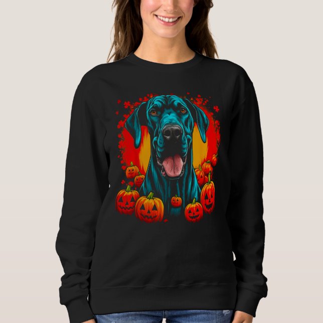 Dog Great Dane Halloween Theme Sweatshirt (Front)