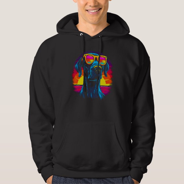 Dog Great Dane Sunglasses Hoodie (Front)