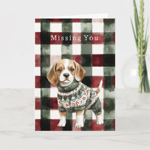 Dog Green Sweater Christmas Card