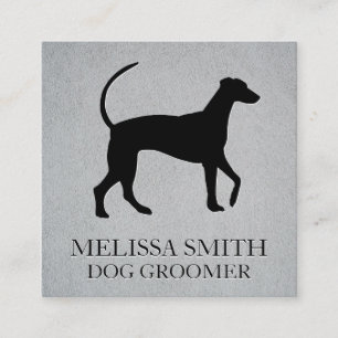 Dog Groomer   Animal Shelter   Cat Dog Icon Square Business Card