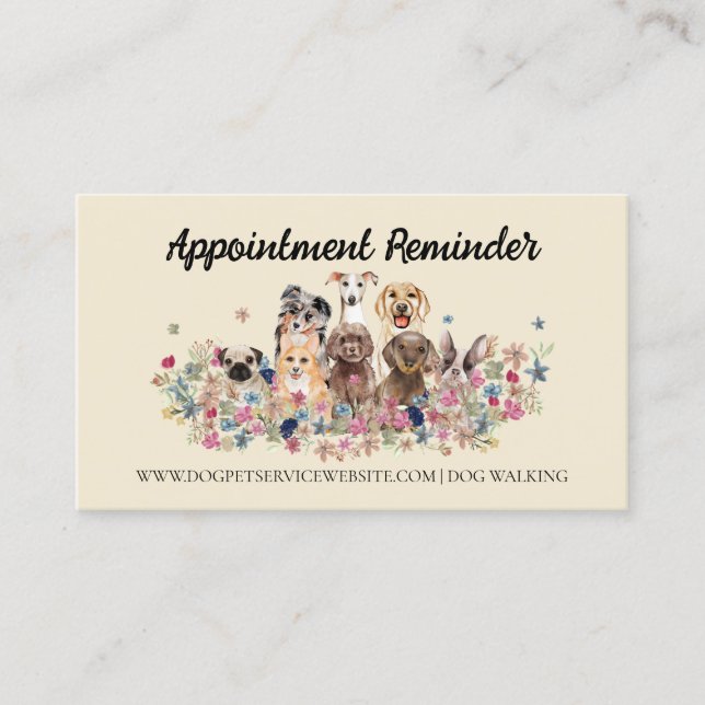 Dog Groomer Appointment Business Card (Front)