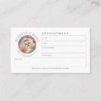 Dog Groomer Appointment Card Cute Shih Tzu Logo