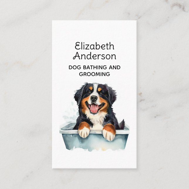 Dog Groomer Bernese Mountain Business Card (Front)
