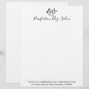 Dog Groomer Business Minimalist Black & White Custom Letterhead