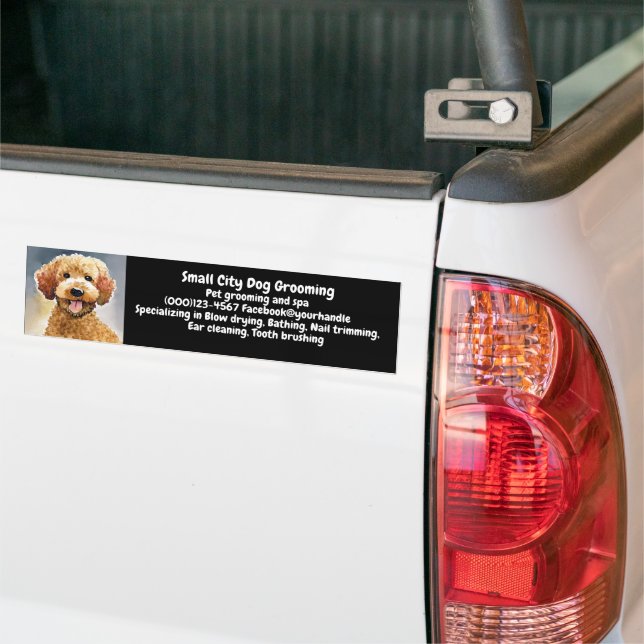 Dog Groomer Business Promotional  Bumper Sticker (On Truck)