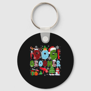 Dog Groomer Christmas Tree Leopard Santa Snowman J Key Ring