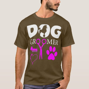 Dog Groomer Cute Pet Design With Grooming Kit T-Shirt