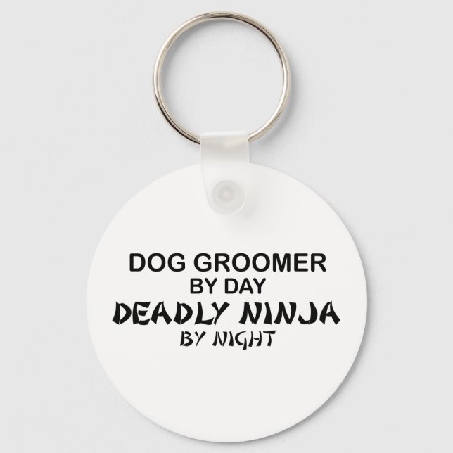 Dog Groomer Deadly Ninja Key Ring (Front)