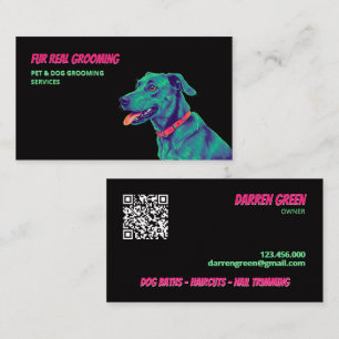 Dog Groomer Dog Care QR Business Card