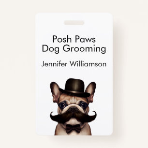 Dog Groomer Funny QR Code ID Badge