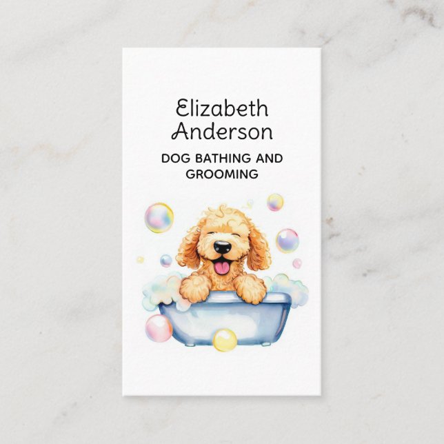 Dog Groomer Golden Doodle Business Card (Front)