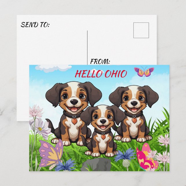 Dog Groomer Happy Puppies Postcard (Front/Back)