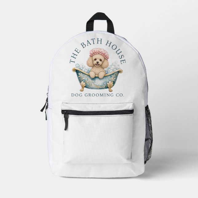 Dog Groomer Kit Bag Backpack Toy Poodle in Bath (Front)