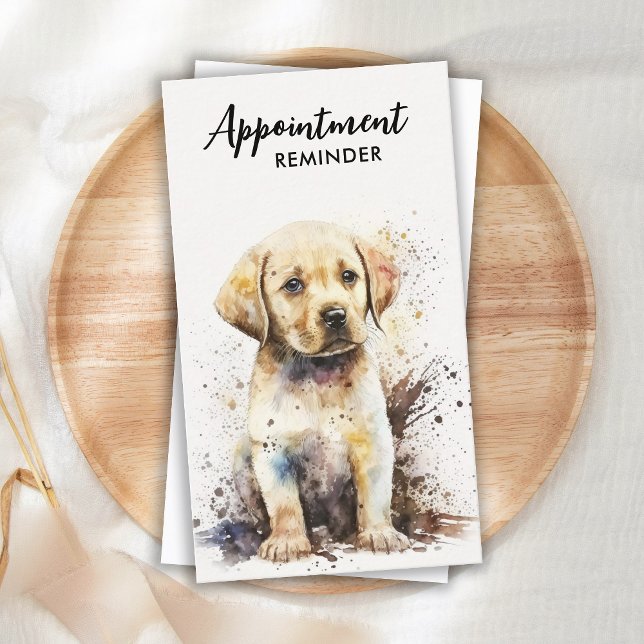 Dog Groomer Labrador Puppy Pet Sitter Pet Care Appointment Card (Creator Uploaded)