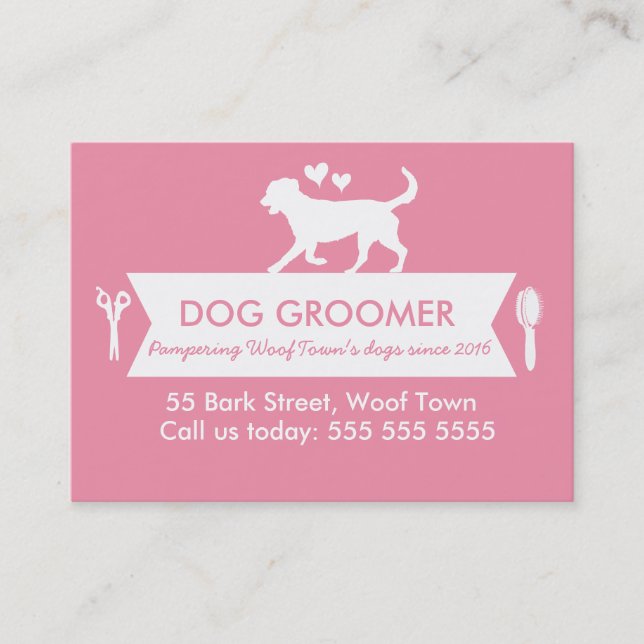 Dog Groomer Loyalty Card - Personalizable (Front)