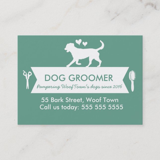 Dog Groomer Loyalty Card - Personalizable (Front)