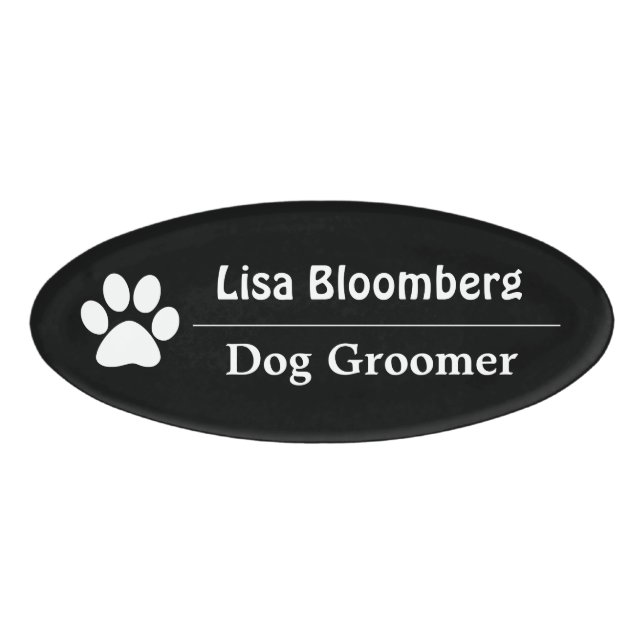 Dog Groomer Name Tag Personalised (Front)