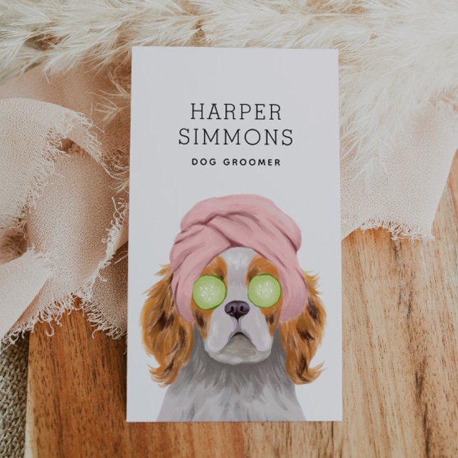 Dog Groomer Pampered Puppy Business Card (Creator Uploaded)