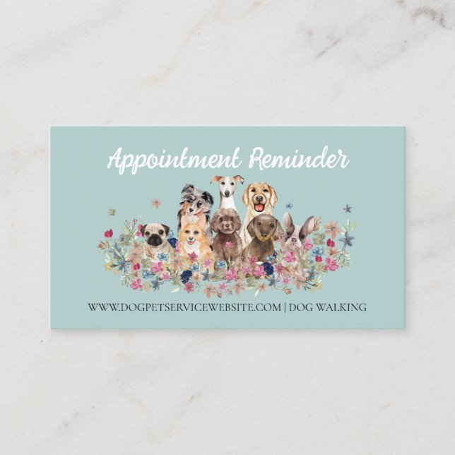 Dog Groomer Pet Care Veterinarian Appointment Business Card (Front)