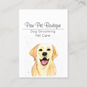 Dog Groomer Pet Care Watercolor Puppy Business Card