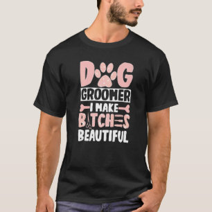 Dog Groomer Pet Grooming Furologist Puppy Fur Art T-Shirt