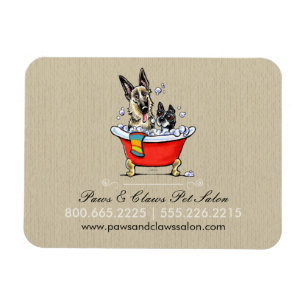 Dog Groomer Pet Salon Fancy Tub Organic Business Magnet