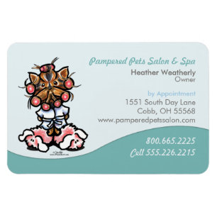 Dog Groomer Pet Spa Business Seafoam Magnet