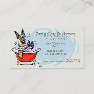 Dog Groomer Pet Spa Claw Tub Blue Appointment Card